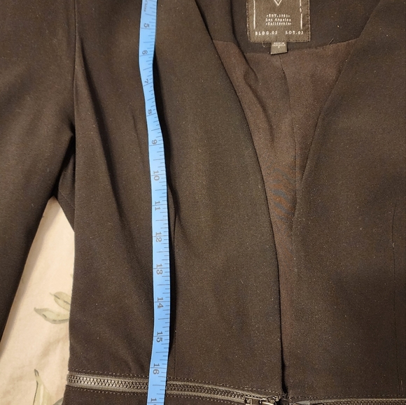 Retro GUESS black zipper bottom blazer S - Picture 7 of 8
